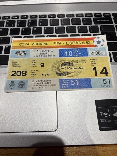 Eintrittskarte worldcup 1982 - eintrittskarte,